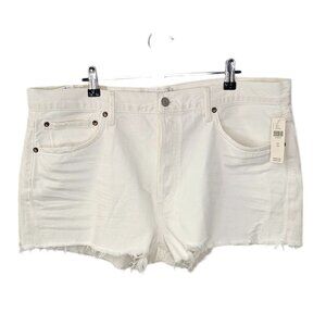 AGOLDE Parker Cut Off High Rise Shorts, Button Fly, in Dough/White Size 34, NWT